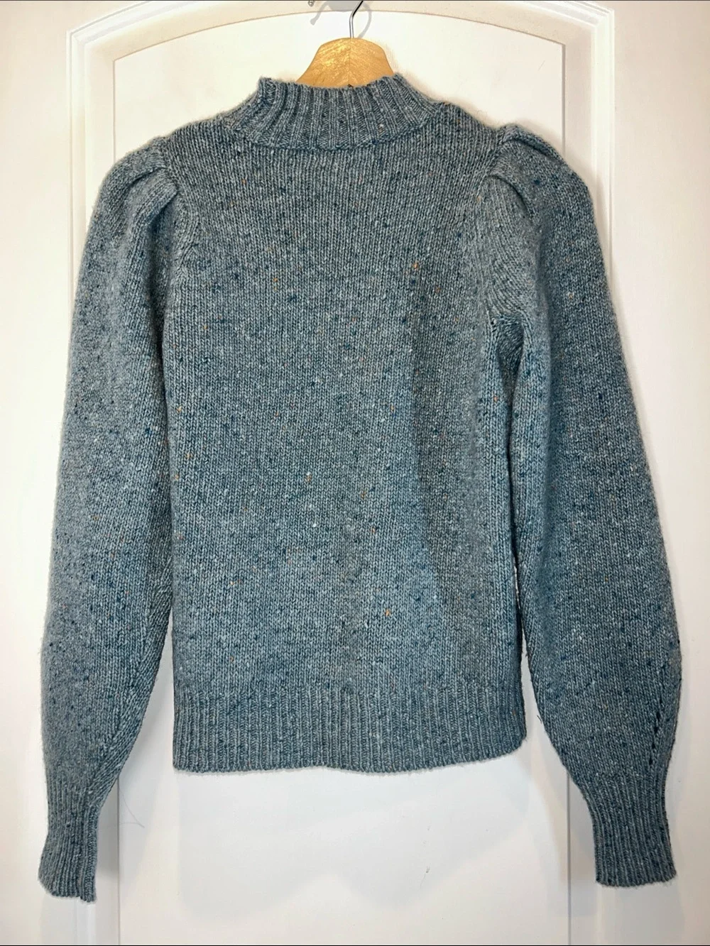Faherty Puff-Sleeve Boone Wool Blend Knit Sweater size XS